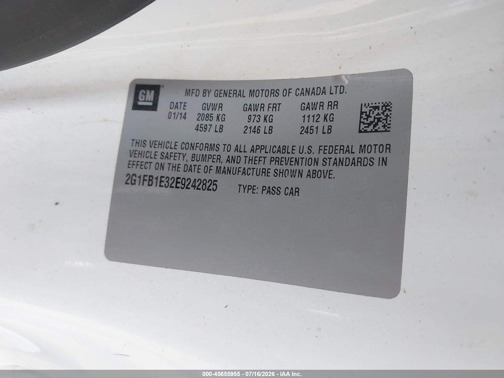 2G1FB1E32E9242825 2014 CHEVROLET CAMARO photo no. 9