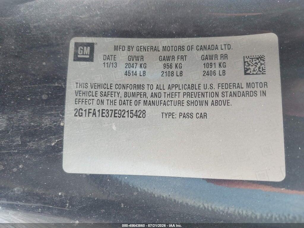 2G1FA1E37E9215428 2014 CHEVROLET CAMARO photo no. 9