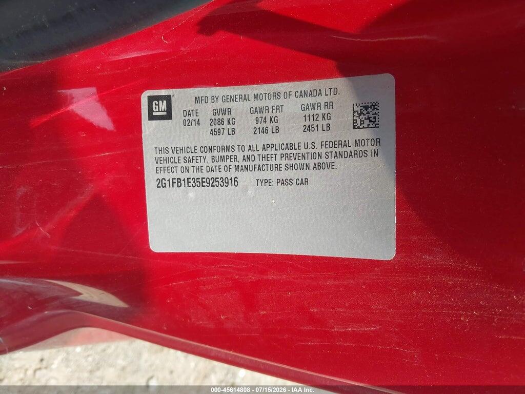 2G1FB1E35E9253916 2014 CHEVROLET CAMARO photo no. 9