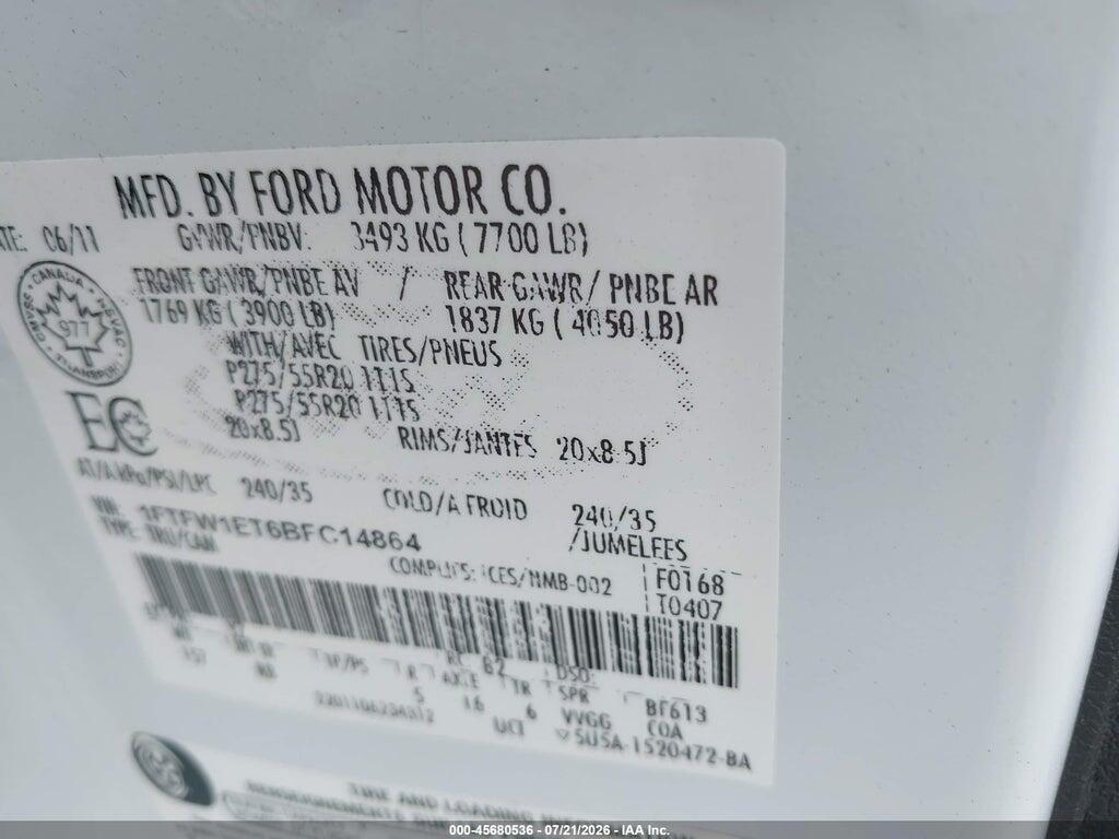 1FTFW1ET6BFC14864 2011 FORD F-150 photo no. 9