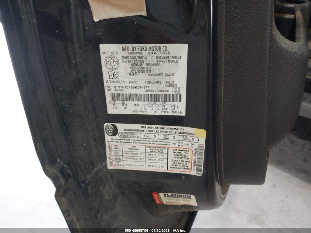 1FTFW1EF5BKD54177 2011 FORD F-150 photo no. 9