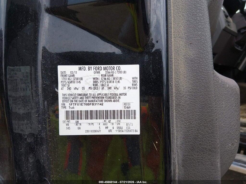 1FTFX1ET6BFB31142 2011 FORD F-150 photo no. 9