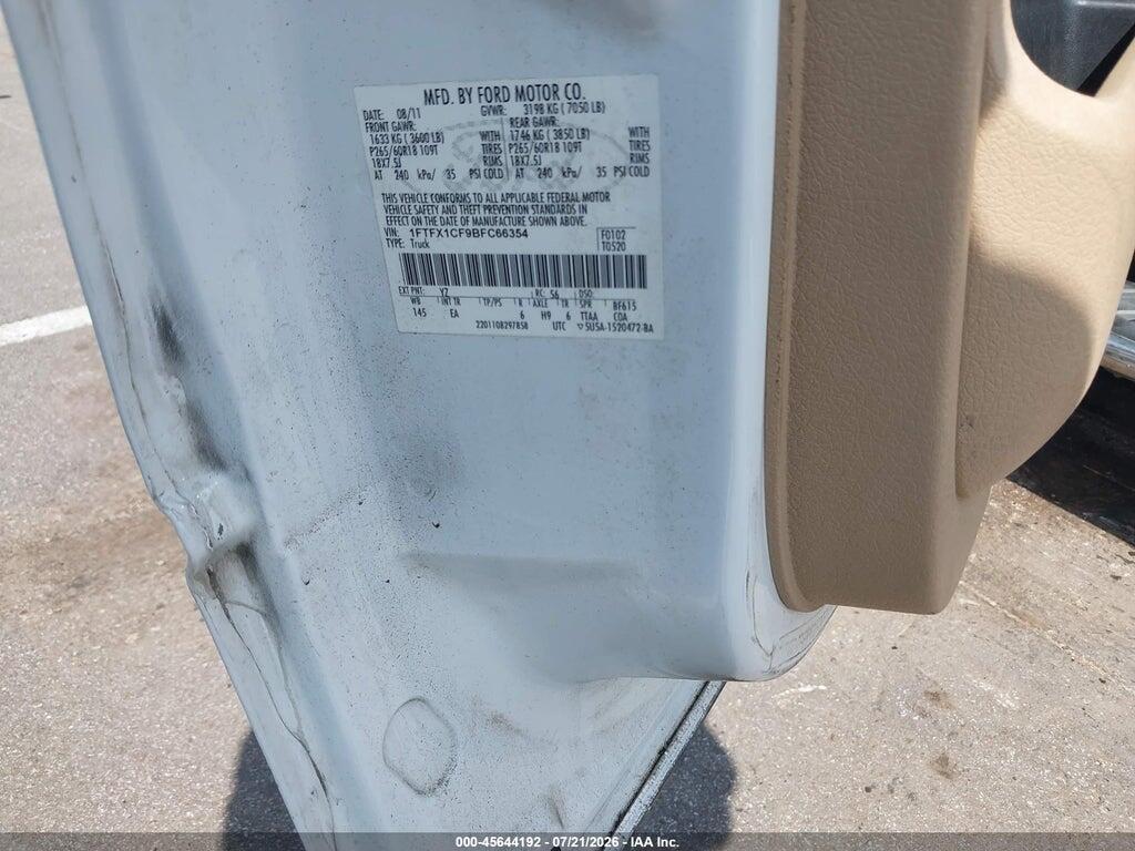 1FTFX1CF9BFC66354 2011 FORD F-150 photo no. 9