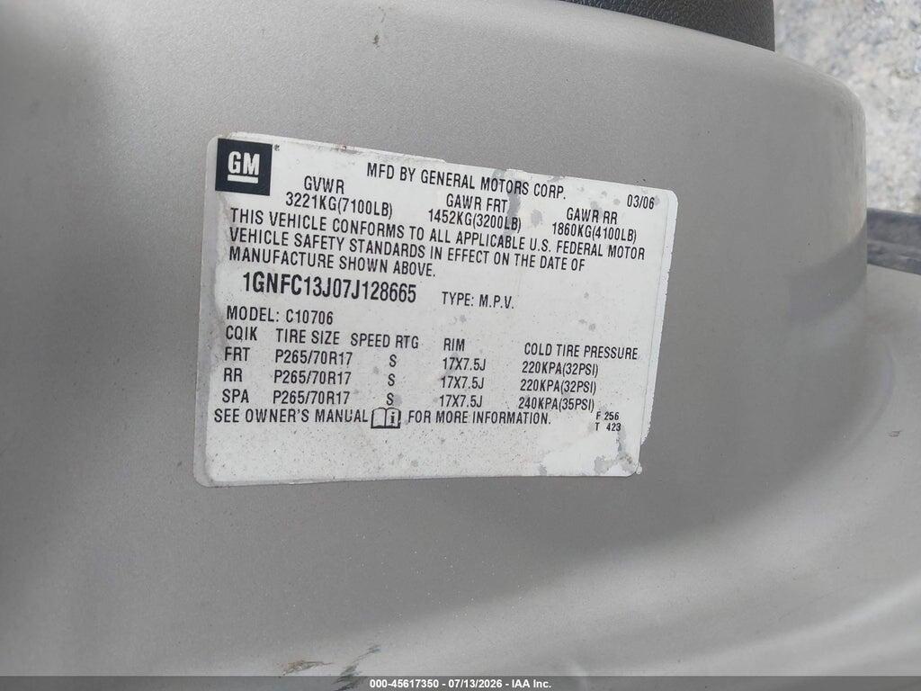 1GNFC13J07J128665 2007 CHEVROLET TAHOE photo no. 9