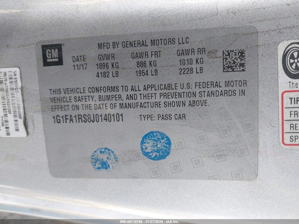 1G1FA1RS8J0140101 2018 CHEVROLET CAMARO photo no. 9