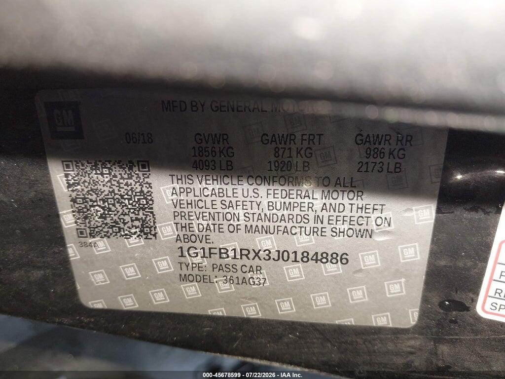 1G1FB1RX3J0184886 2018 CHEVROLET CAMARO photo no. 9