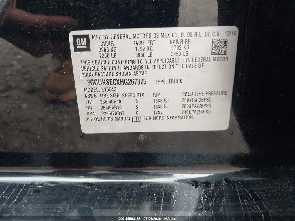 3GCUKSECXHG267325 2017 CHEVROLET SILVERADO 1500 photo no. 9