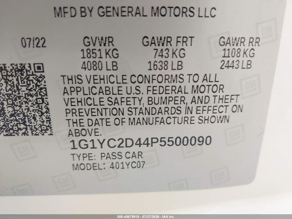 1G1YC2D44P5500090 2023 CHEVROLET CORVETTE STINGRAY photo no. 9