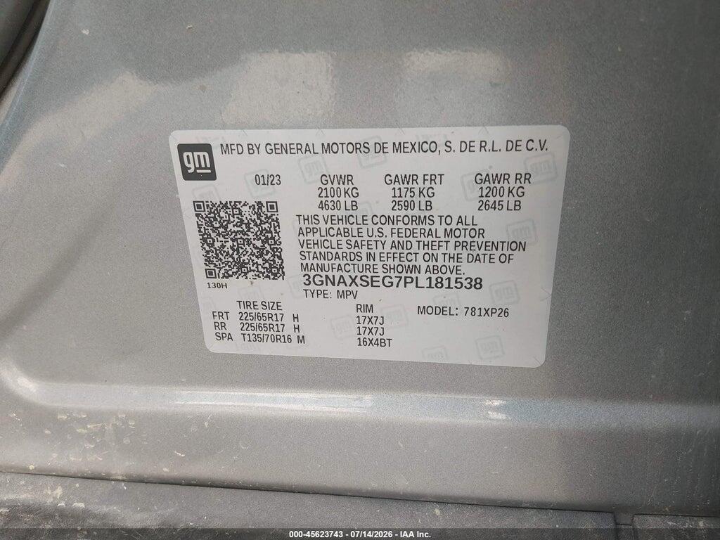 3GNAXSEG7PL181538 2023 CHEVROLET EQUINOX photo no. 9
