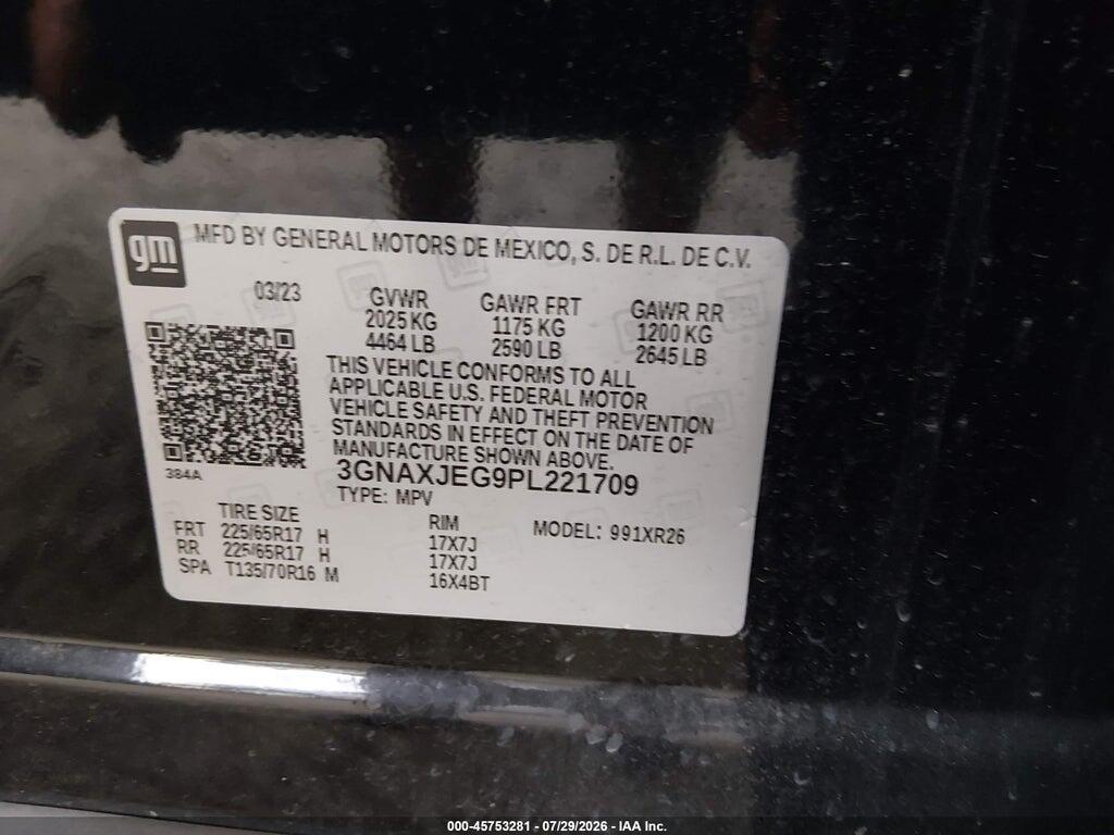 3GNAXJEG9PL221709 2023 CHEVROLET EQUINOX photo no. 9