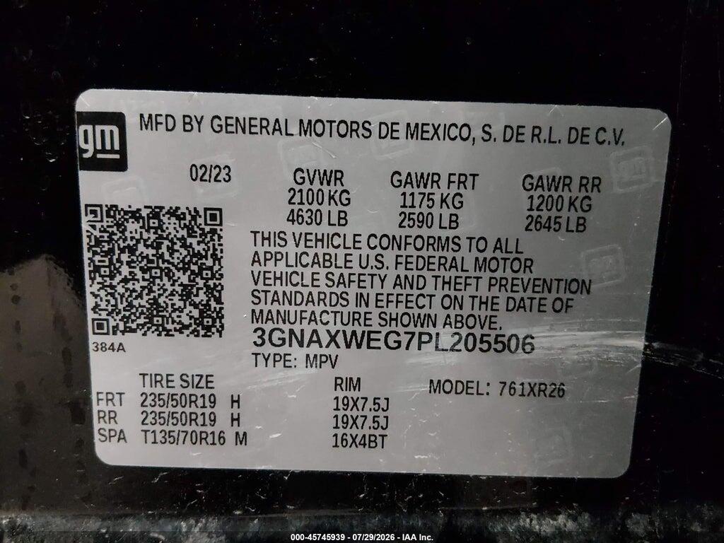 3GNAXWEG7PL205506 2023 CHEVROLET EQUINOX photo no. 9