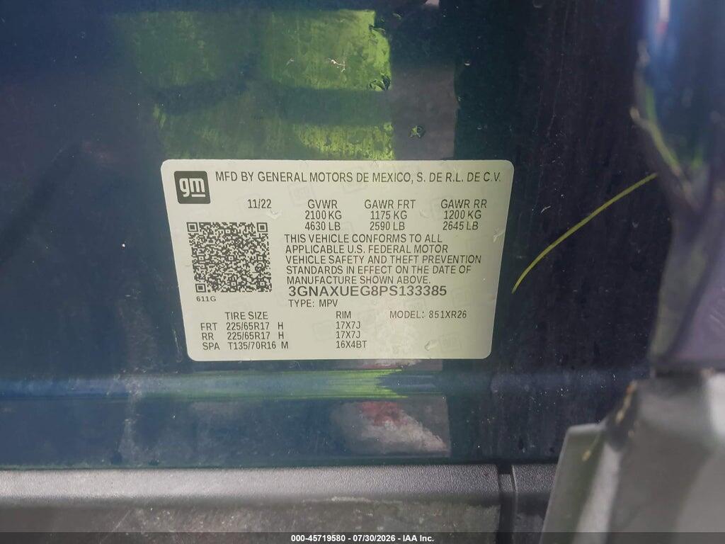 3GNAXUEG8PS133385 2023 CHEVROLET EQUINOX photo no. 9