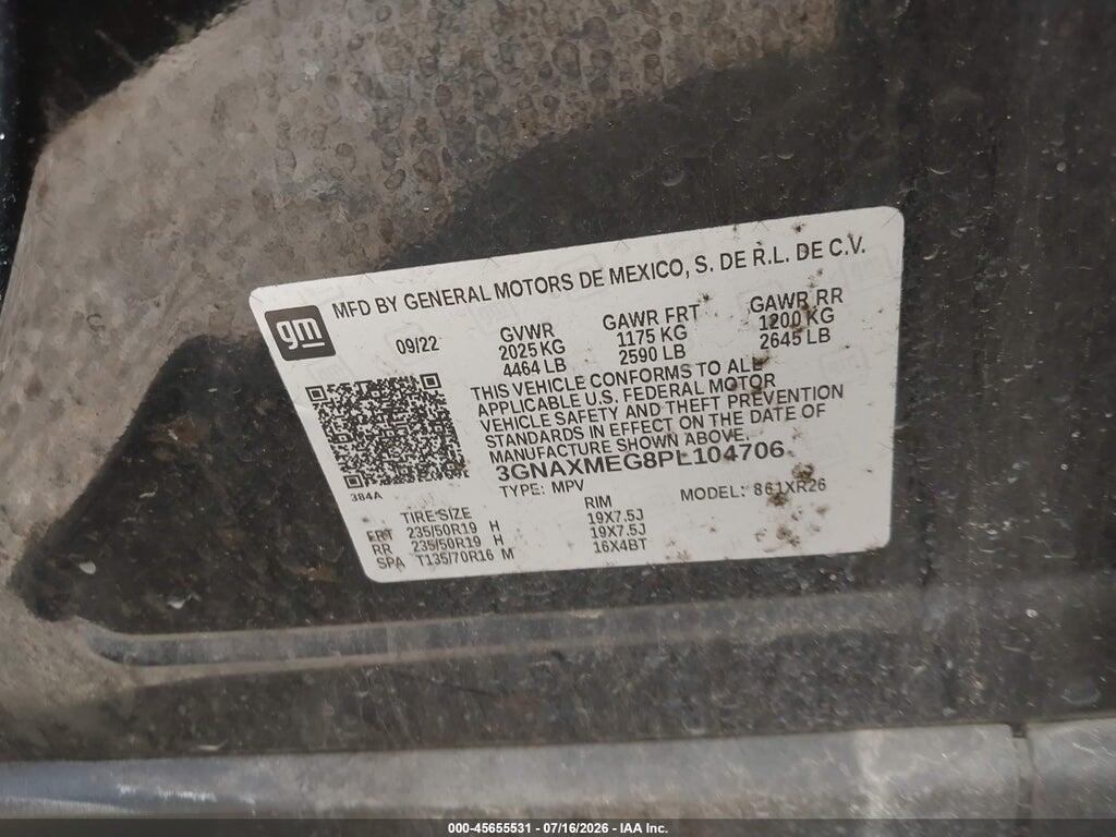 3GNAXMEG8PL104706 2023 CHEVROLET EQUINOX photo no. 9