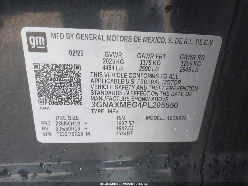 3GNAXMEG4PL205550 2023 CHEVROLET EQUINOX photo no. 9