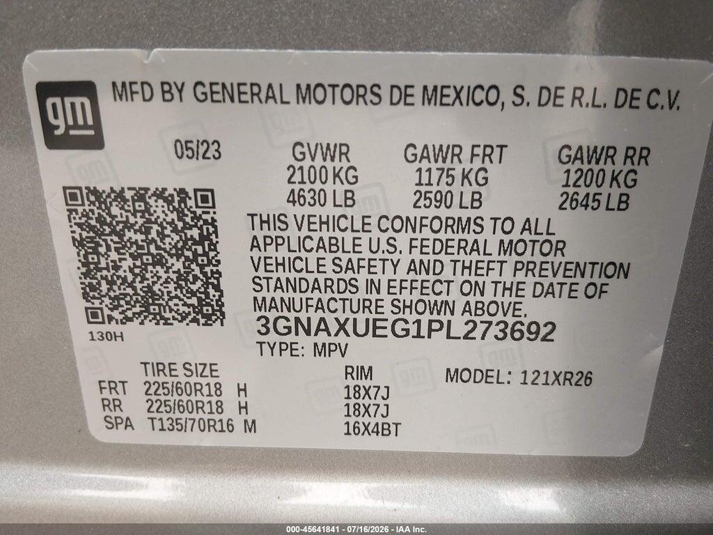 3GNAXUEG1PL273692 2023 CHEVROLET EQUINOX photo no. 9