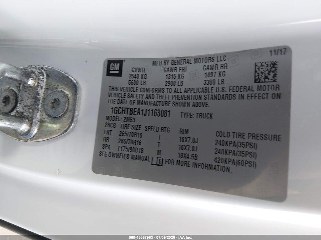 1GCHTBEA1J1163081 2018 CHEVROLET COLORADO photo no. 9