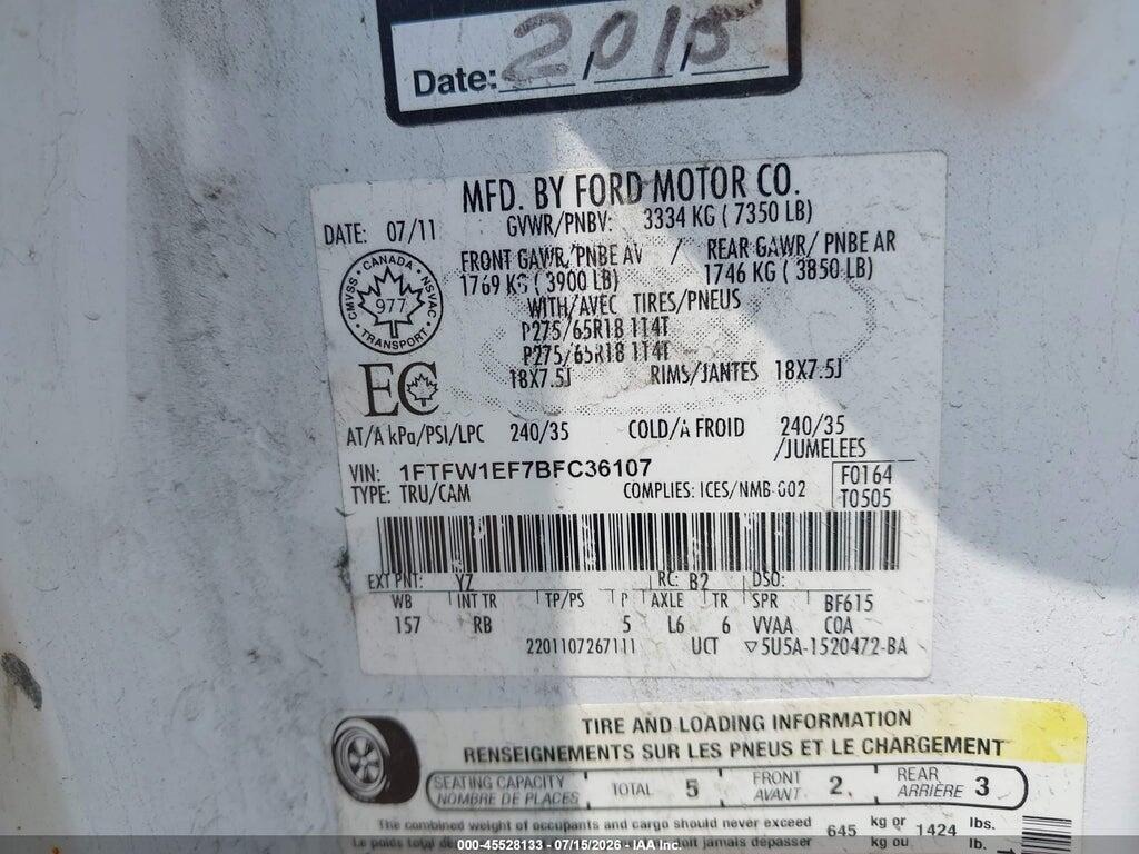 1FTFW1EF7BFC36107 2011 FORD F-150 photo no. 9