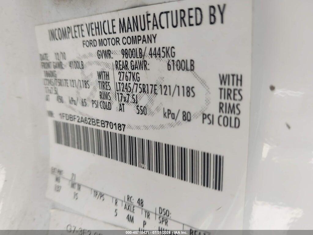1FDBF2A62BEB70187 2011 FORD F-250 photo no. 9