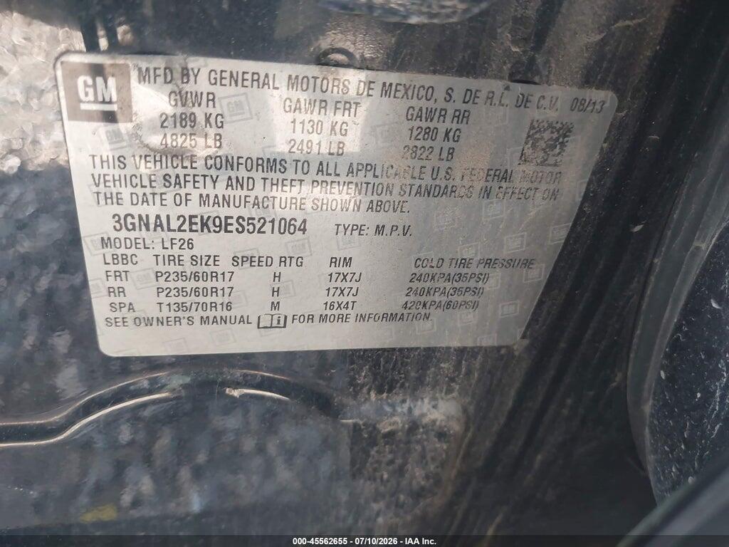 3GNAL2EK9ES521064 2014 CHEVROLET CAPTIVA SPORT FLEET photo no. 9