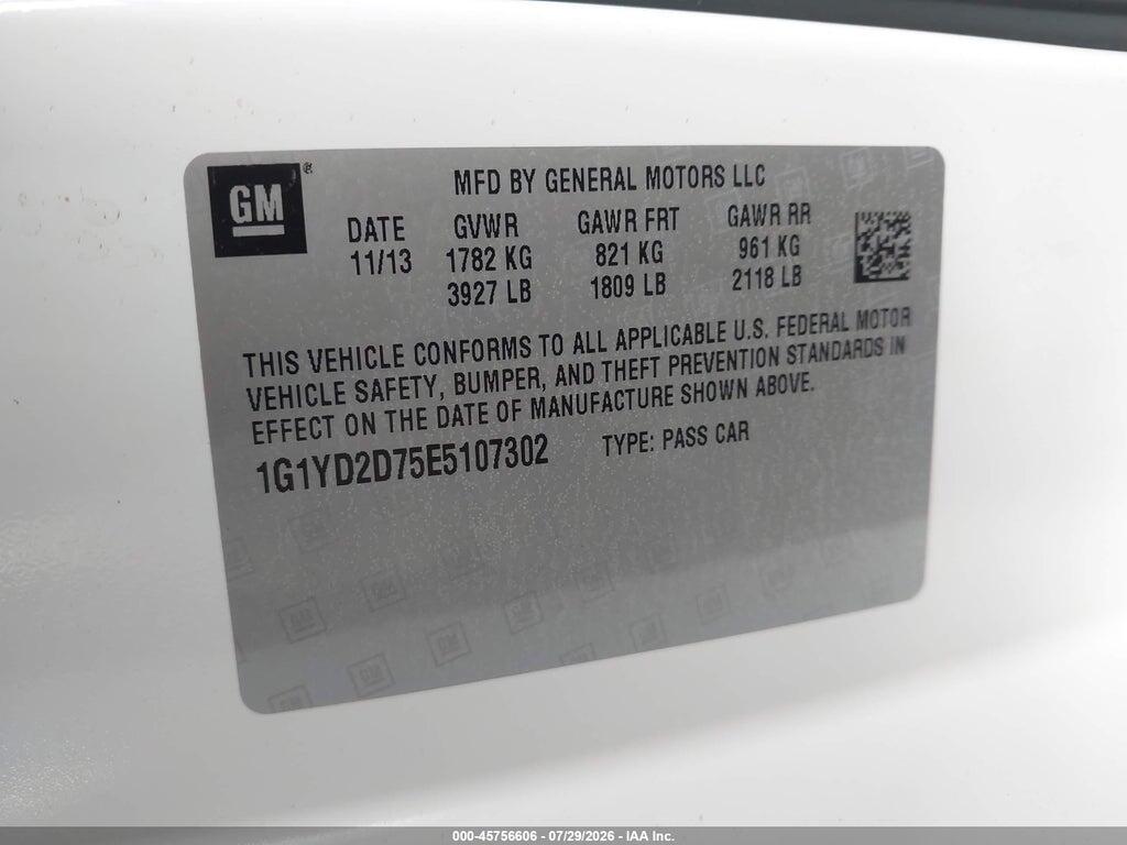 1G1YD2D75E5107302 2014 CHEVROLET CORVETTE STINGRAY photo no. 9