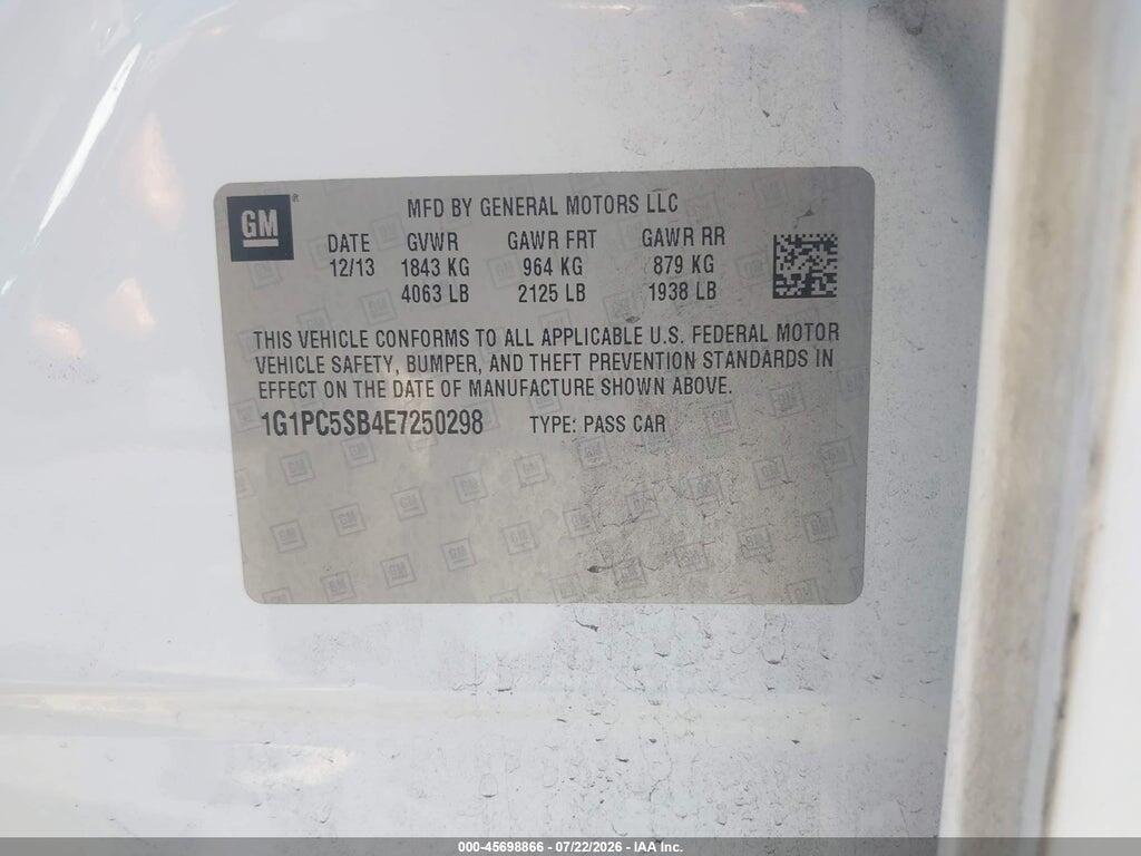 1G1PC5SB4E7250298 2014 CHEVROLET CRUZE photo no. 9
