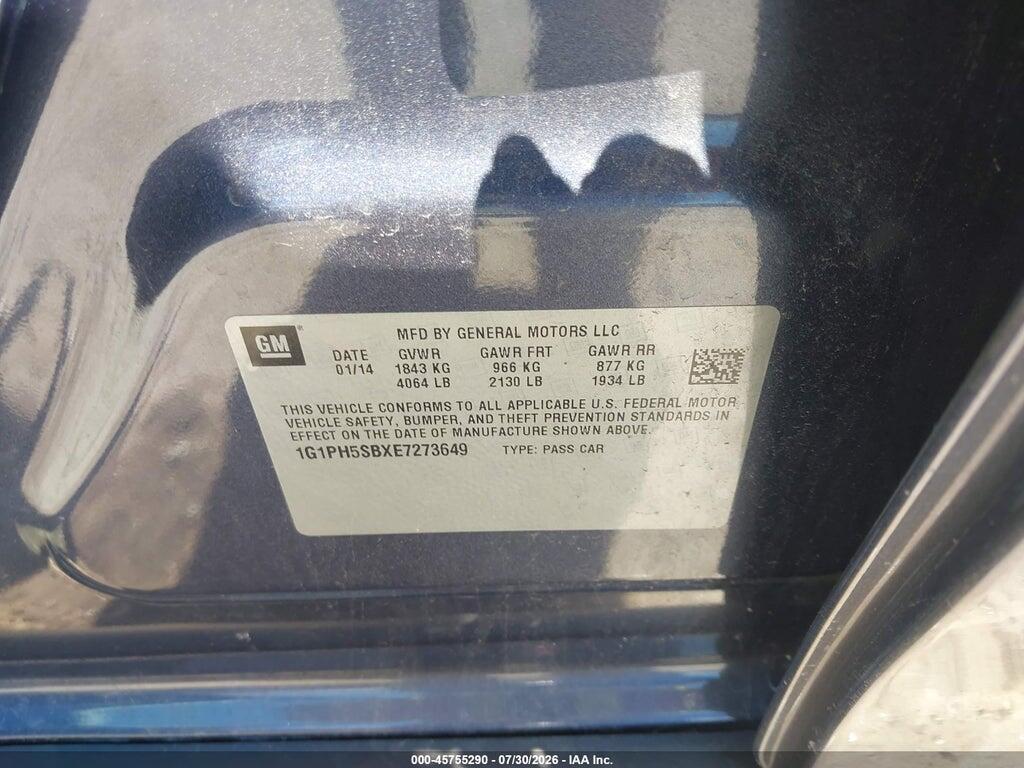 1G1PH5SBXE7273649 2014 CHEVROLET CRUZE photo no. 9