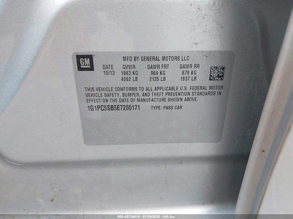 1G1PC5SB5E7200171 2014 CHEVROLET CRUZE photo no. 9