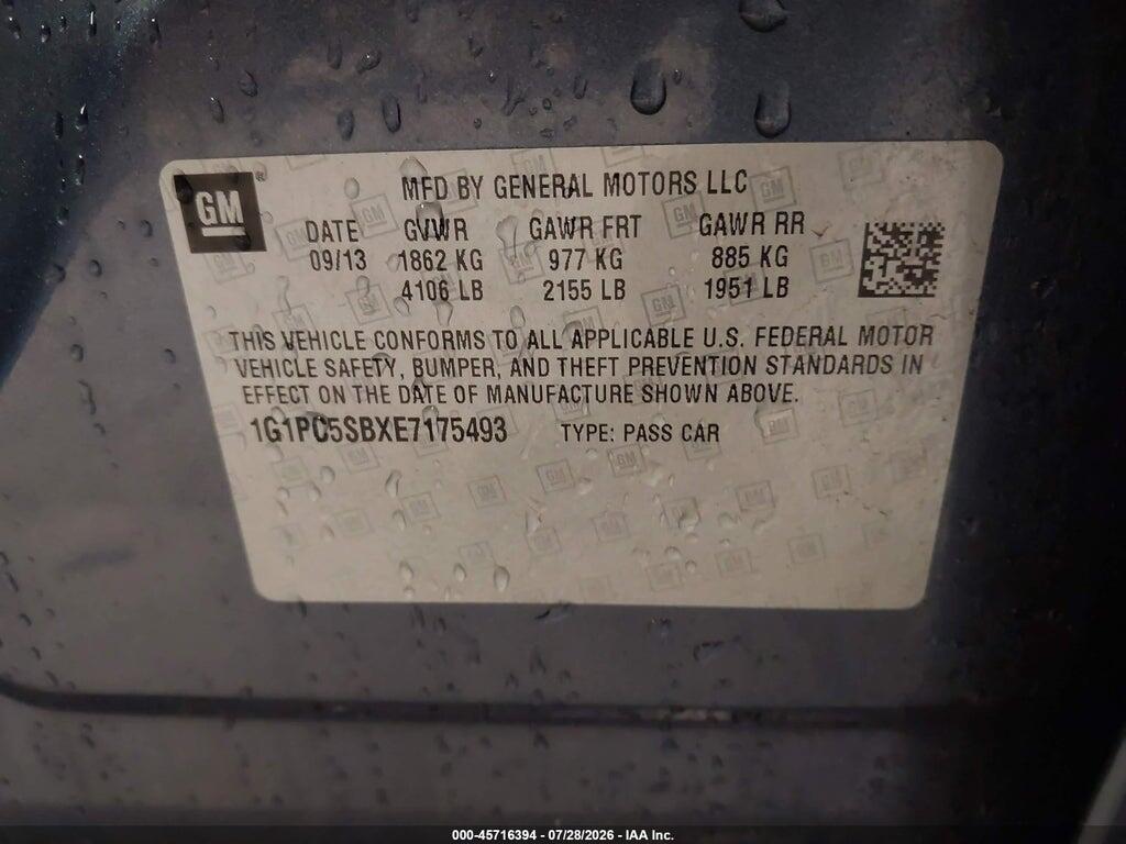 1G1PC5SBXE7175493 2014 CHEVROLET CRUZE photo no. 9