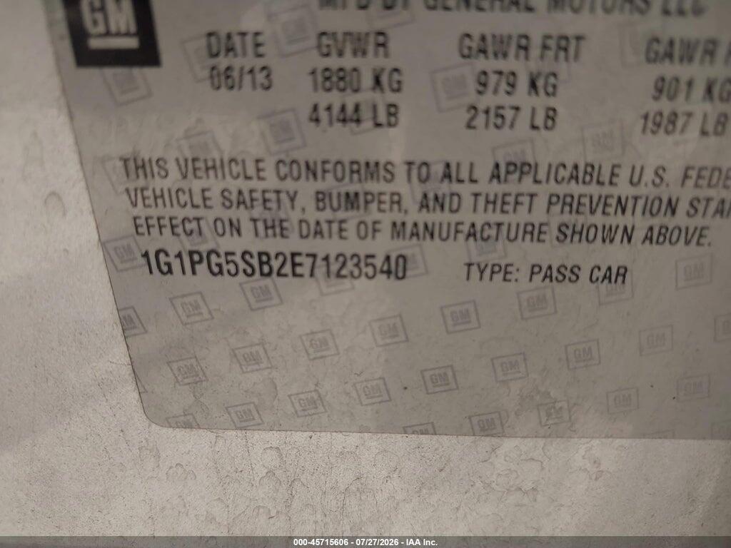 1G1PG5SB2E7123540 2014 CHEVROLET CRUZE photo no. 9