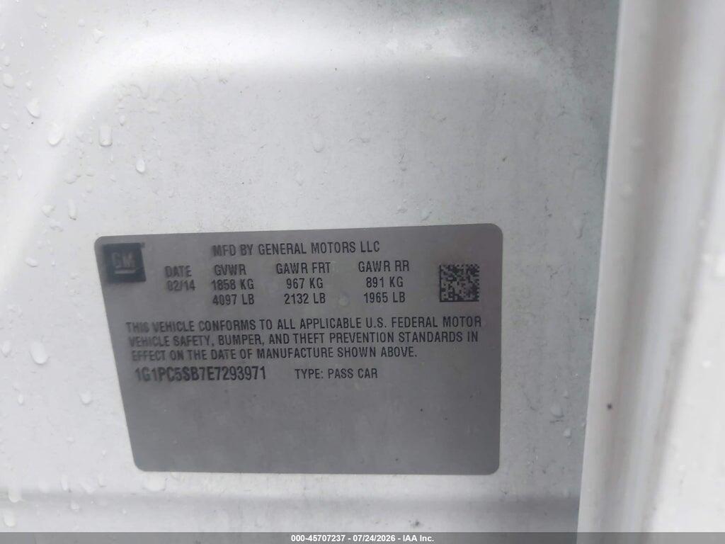 1G1PC5SB7E7293971 2014 CHEVROLET CRUZE photo no. 9