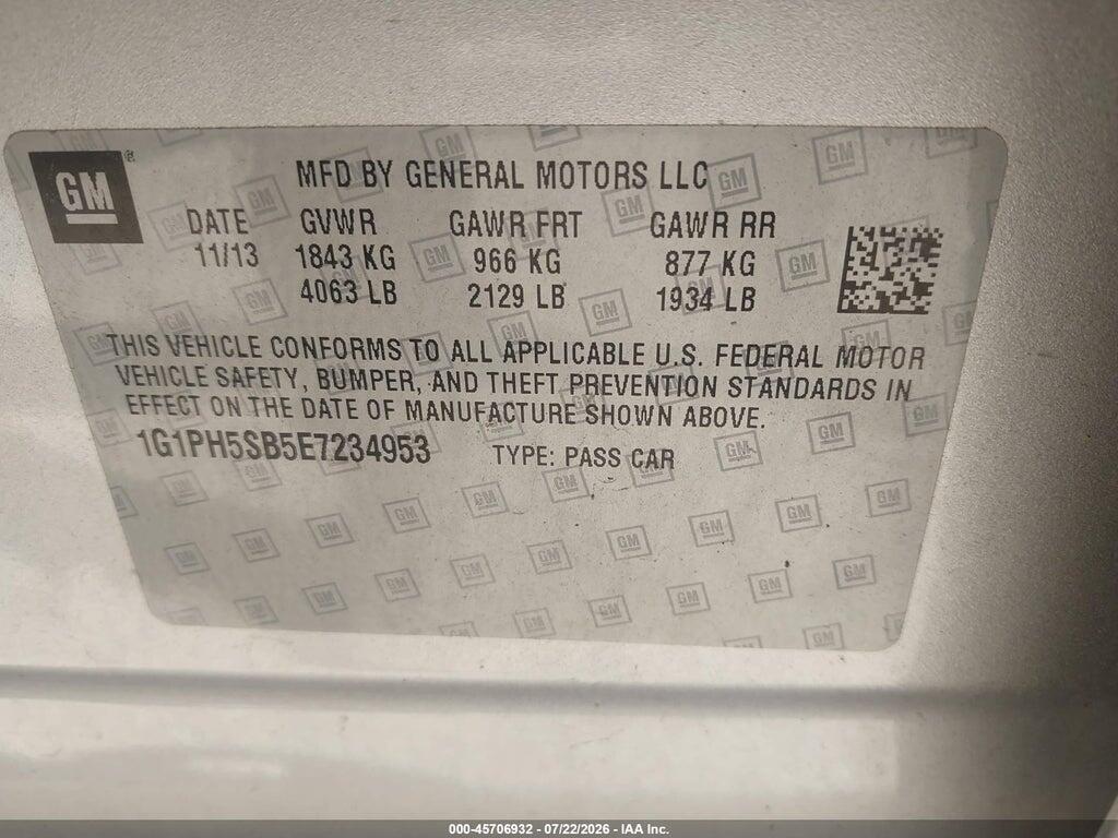 1G1PH5SB5E7234953 2014 CHEVROLET CRUZE photo no. 8