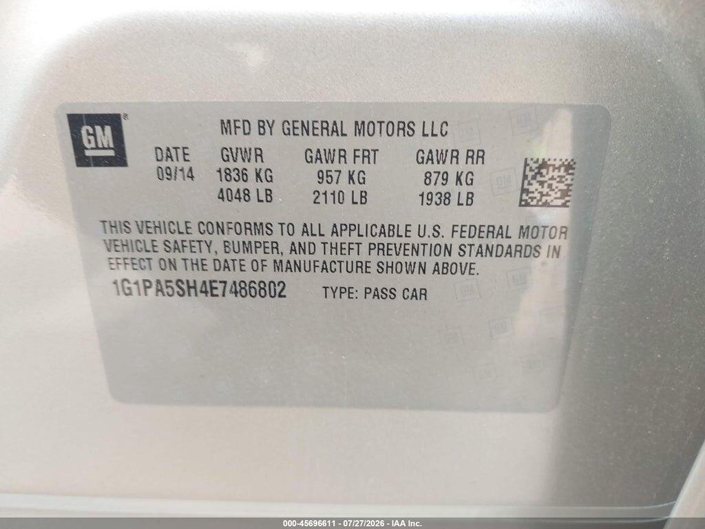 1G1PA5SH4E7486802 2014 CHEVROLET CRUZE photo no. 9