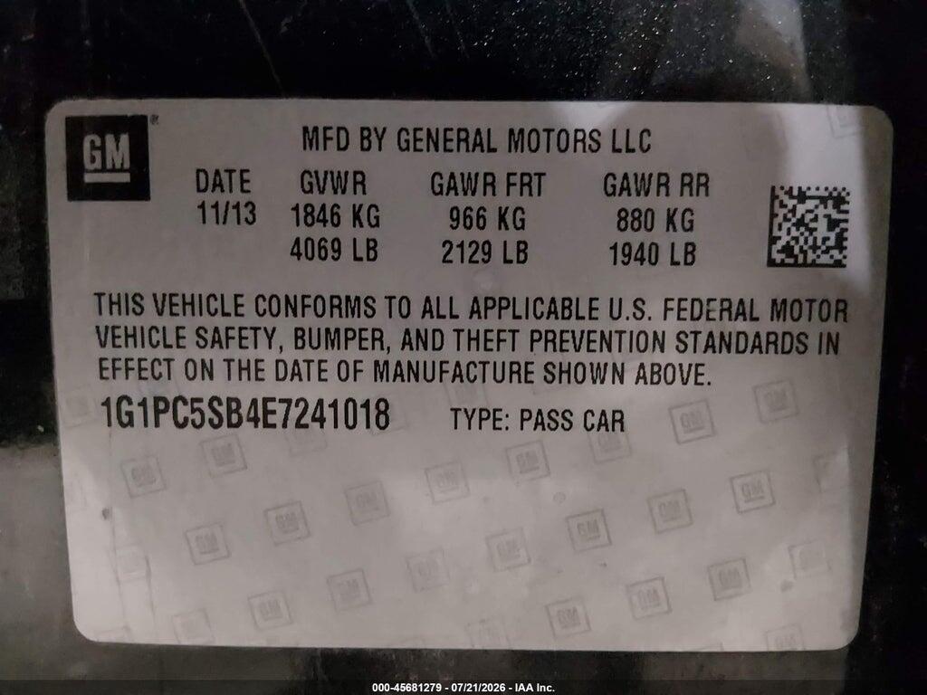 1G1PC5SB4E7241018 2014 CHEVROLET CRUZE photo no. 9