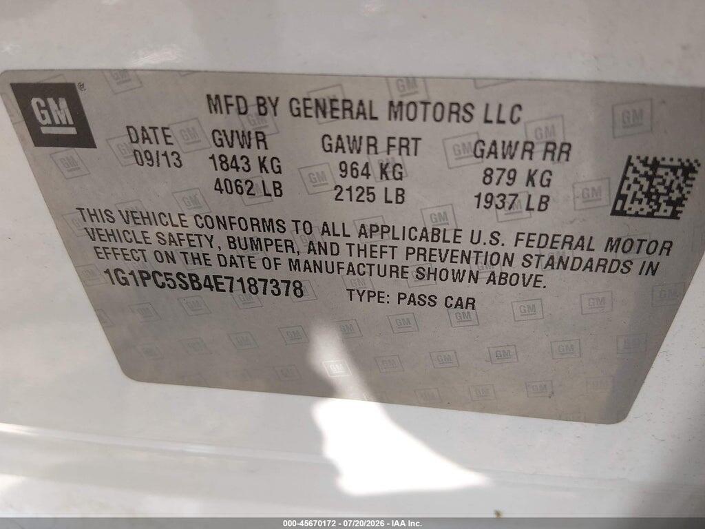 1G1PC5SB4E7187378 2014 CHEVROLET CRUZE photo no. 9
