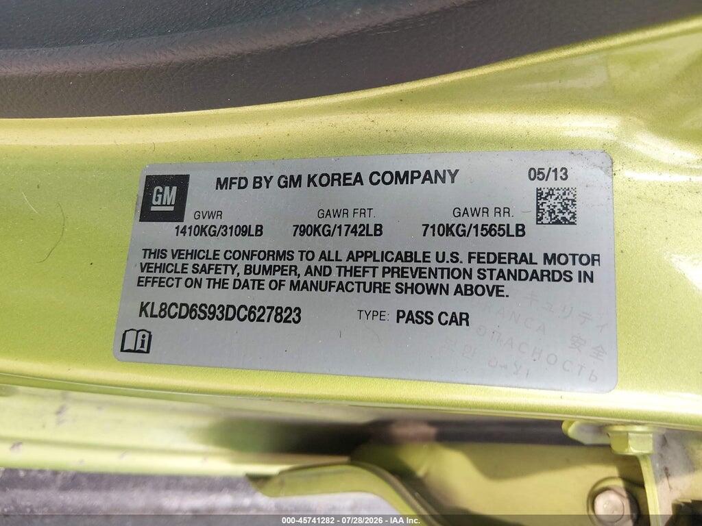 KL8CD6S93DC627823 2013 CHEVROLET SPARK photo no. 9
