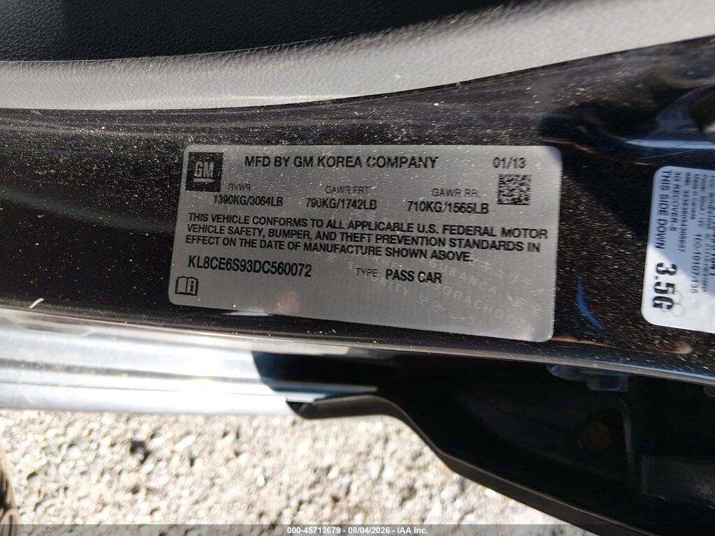 KL8CE6S93DC560072 2013 CHEVROLET SPARK photo no. 9