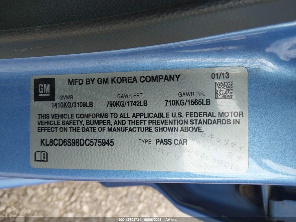 KL8CD6S98DC575945 2013 CHEVROLET SPARK photo no. 9
