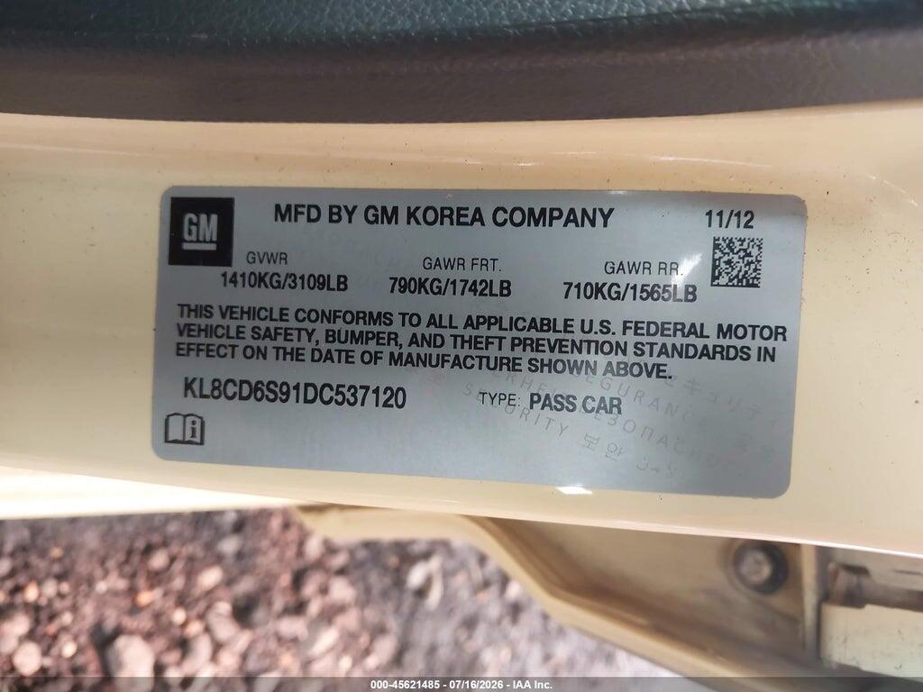 KL8CD6S91DC537120 2013 CHEVROLET SPARK photo no. 9