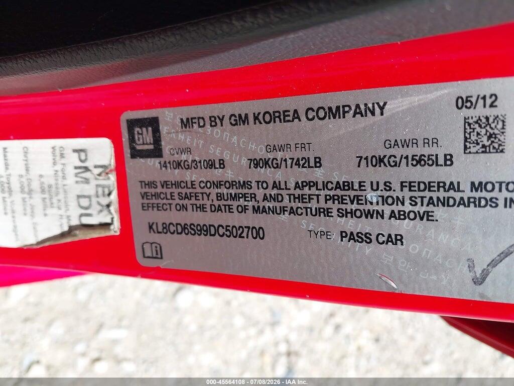 KL8CD6S99DC502700 2013 CHEVROLET SPARK photo no. 9