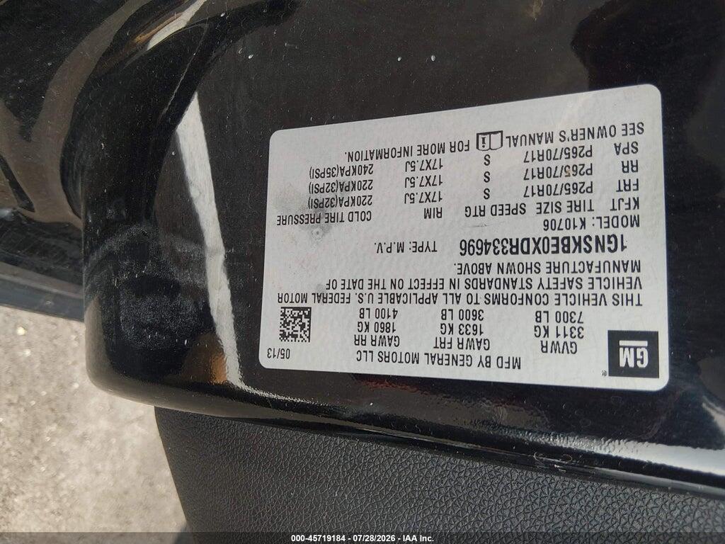 1GNSKBE0XDR334696 2013 CHEVROLET TAHOE photo no. 9