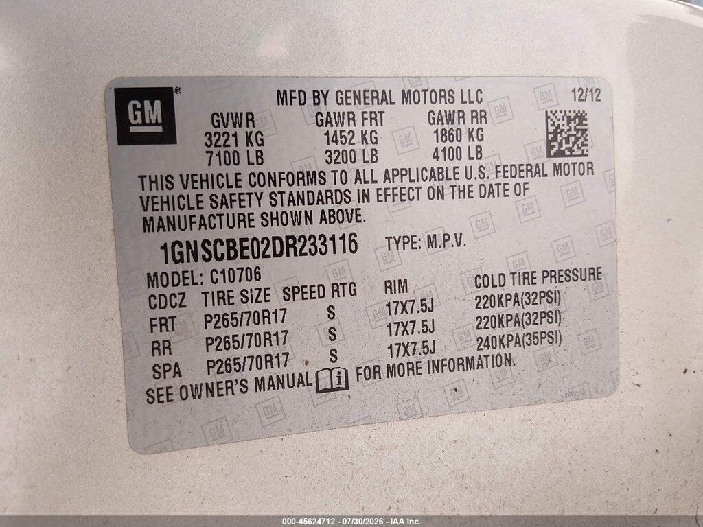 1GNSCBE02DR233116 2013 CHEVROLET TAHOE photo no. 9