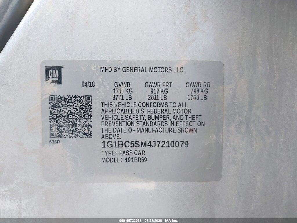 1G1BC5SM4J7210079 2018 CHEVROLET CRUZE photo no. 9