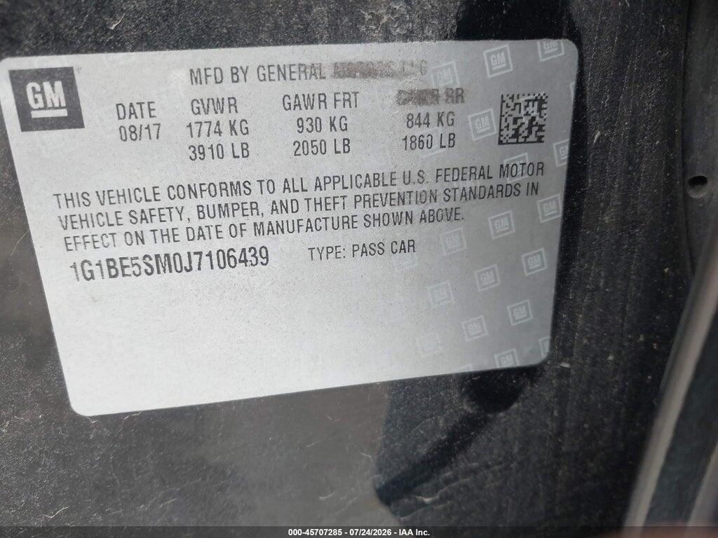 1G1BE5SM0J7106439 2018 CHEVROLET CRUZE photo no. 9