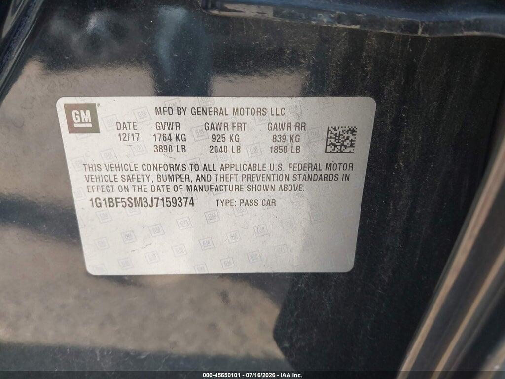 1G1BF5SM3J7159374 2018 CHEVROLET CRUZE photo no. 9