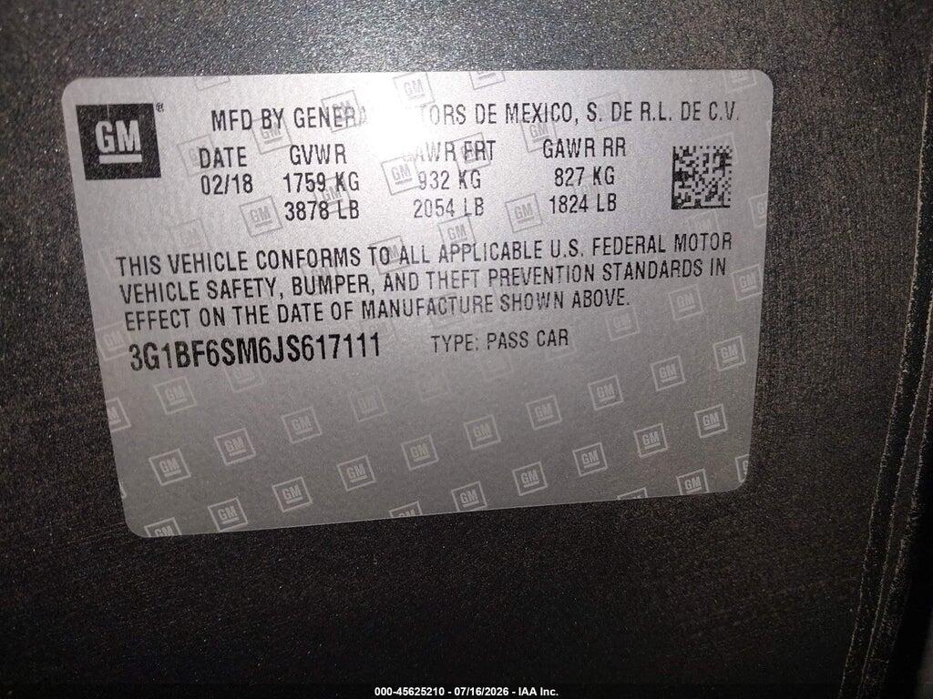 3G1BF6SM6JS617111 2018 CHEVROLET CRUZE photo no. 9