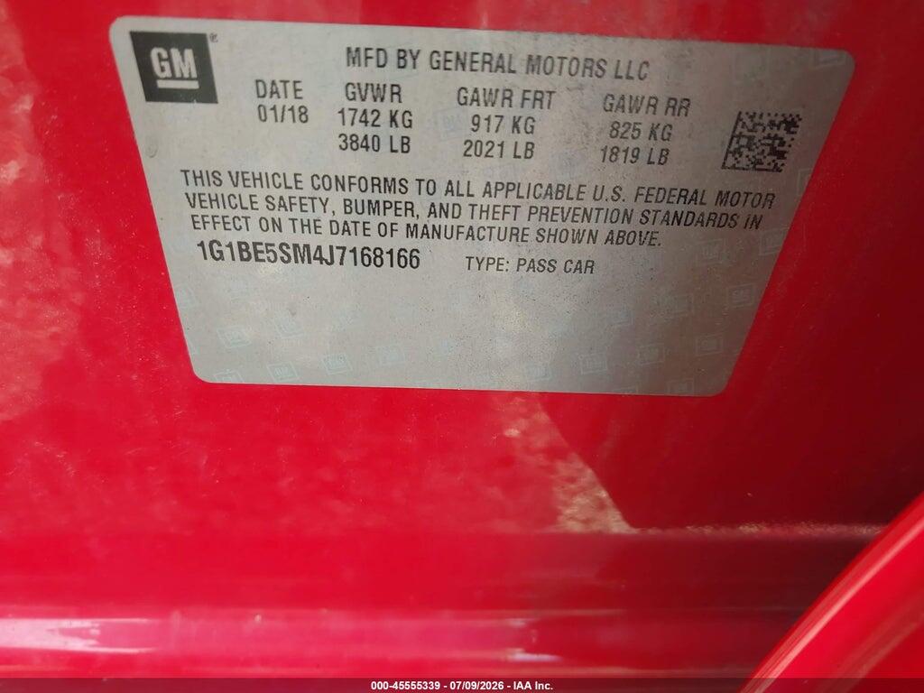 1G1BE5SM4J7168166 2018 CHEVROLET CRUZE photo no. 9