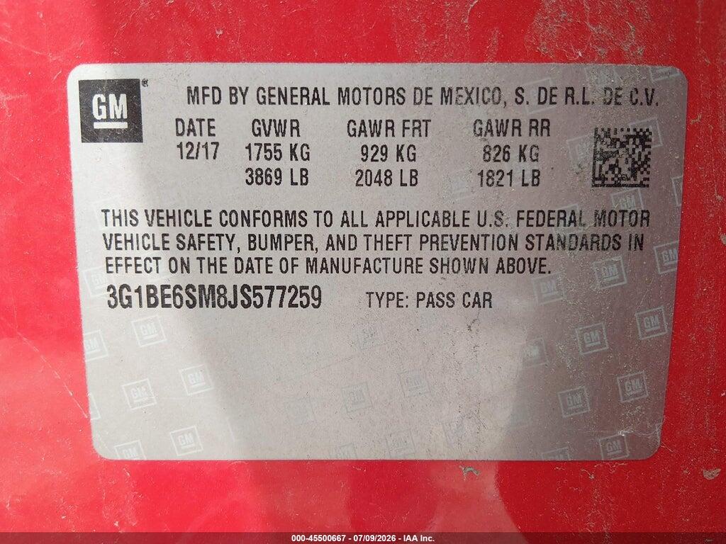 3G1BE6SM8JS577259 2018 CHEVROLET CRUZE photo no. 9