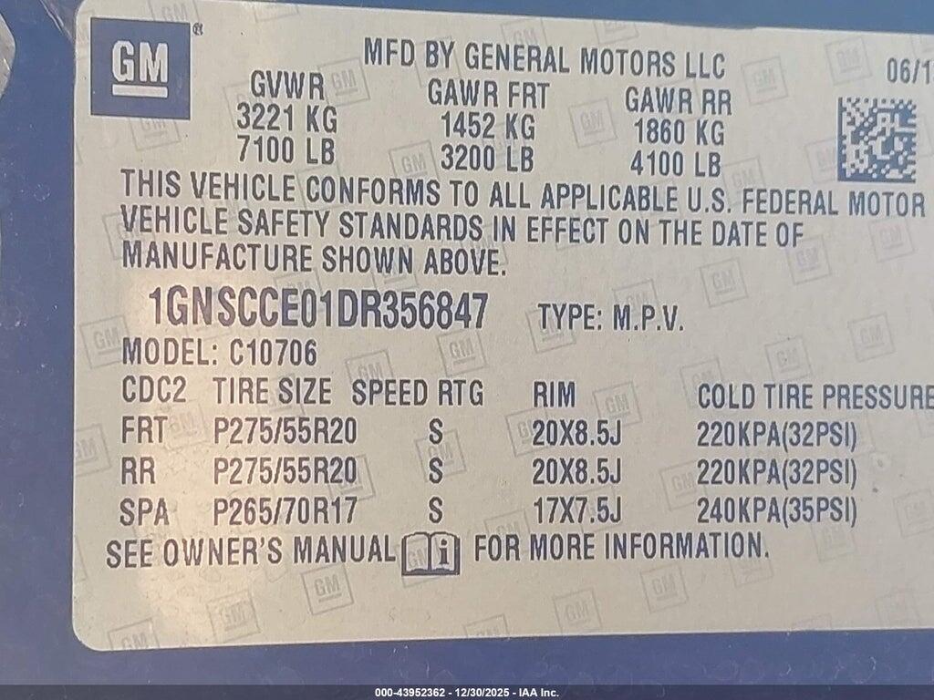 1GNSCCE01DR356847 2013 CHEVROLET TAHOE photo no. 9