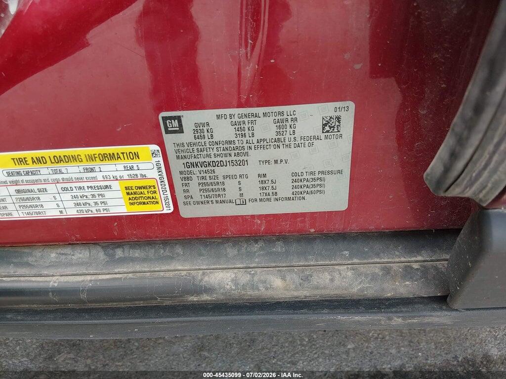 1GNKVGKD2DJ153201 2013 CHEVROLET TRAVERSE photo no. 9