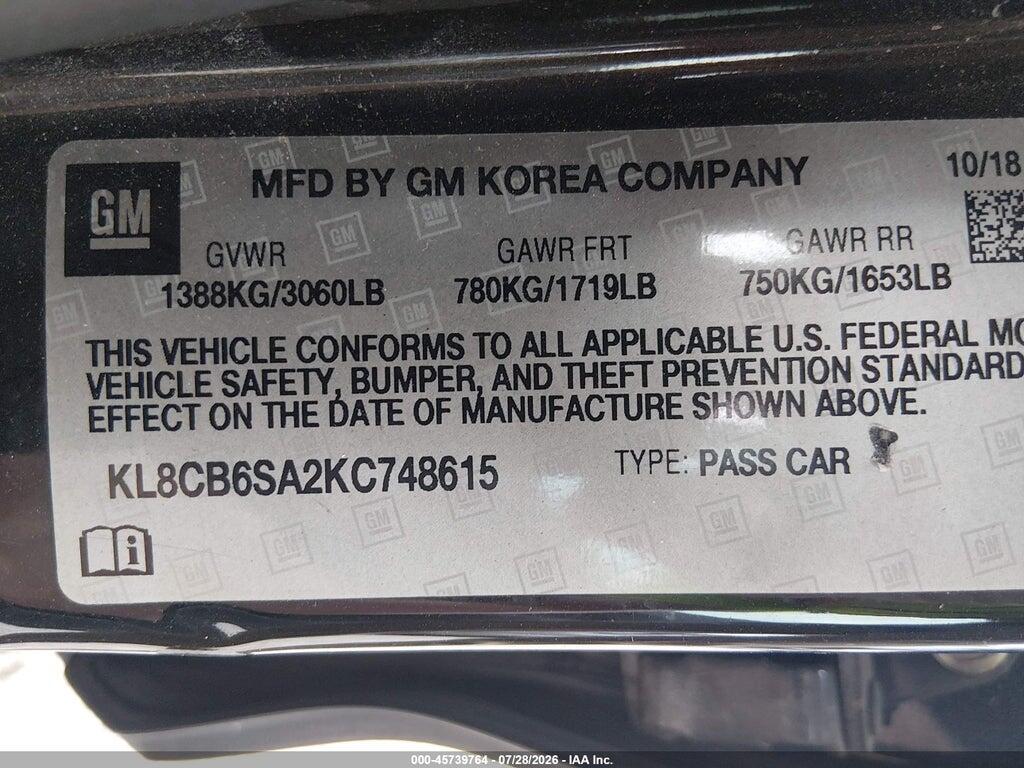 KL8CB6SA2KC748615 2019 CHEVROLET SPARK photo no. 9
